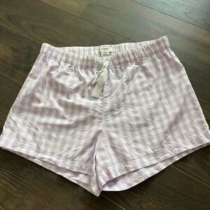 J. Crew Lavender and White Gingham Lounge Shorts